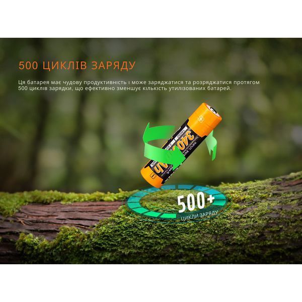 Акумулятор 18650 Fenix ​​3400mAh 3.6V Li-ion із Type-C зарядкою (Чорно-жовтий)