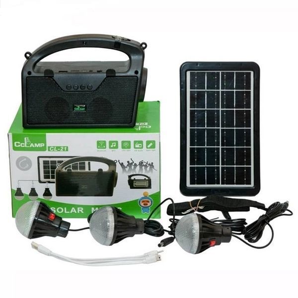 Ліхтар (станція) на сонячних батареях CL-21 5W 3 лампи + Powerbank + FM + Bluetooth + microUSB (4 режими)