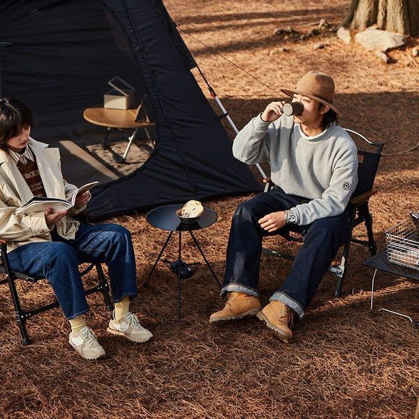 Розкладний круглий стіл Naturehike CNH22JU035 алюміній (Чорний) розмір L