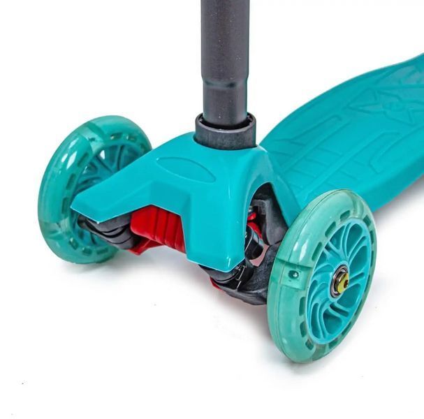 Триколісний самокат Scale Scooter Maxi до 60 кг зі світящимися колесами (Блакитний)