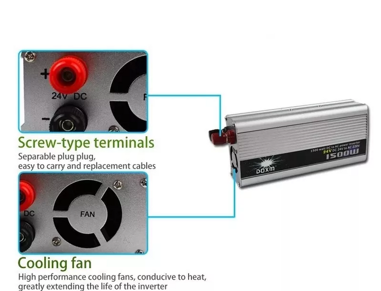 Универсальный автомобильный инвертор UKC 12V/220V 1500W преобразователь напряжения