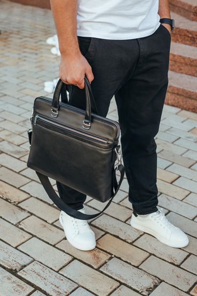 Сумка для документів і ноутбука Tiding Bag (37 х 28.5 х 7 см) офісний діловий портфель Чорний
