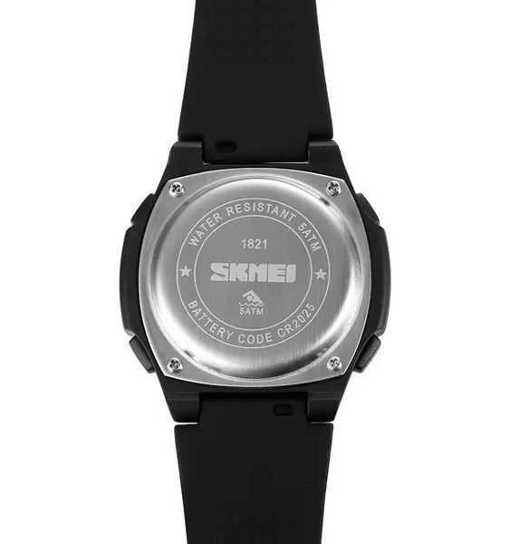 Годинник чоловічий спортивний Skmei 1821 (Чорні з чорним циферблатом)