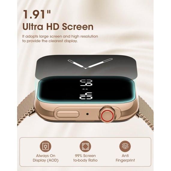 Женские умные смарт часы Smart Sensation + 2 ремешка (Gold)