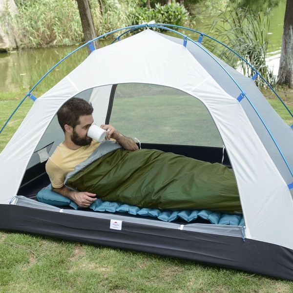 Надлегкий спальний мішок Naturehike LW180 NH21MSD04 Правий (15&deg;C) розмір M (Темно-зелений)