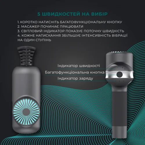 Перкусійний масажний пістолет Booster Lightsaber Mini (6 насадок)
