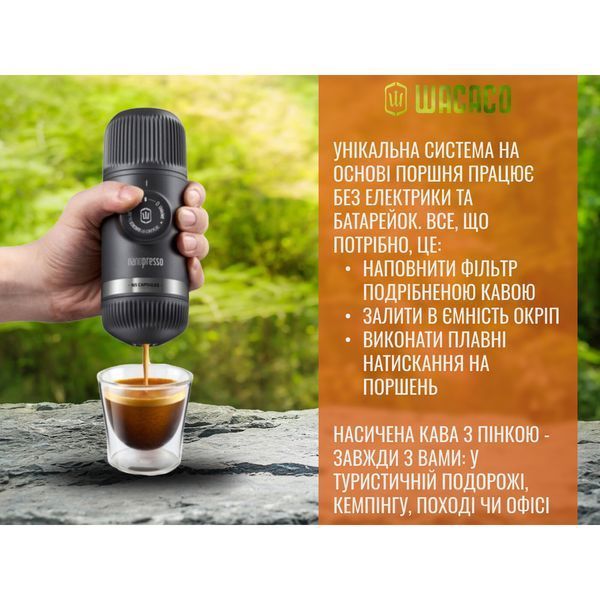Эспрессо-кофеварка Wacaco Nanopresso с чехлом (Серый)