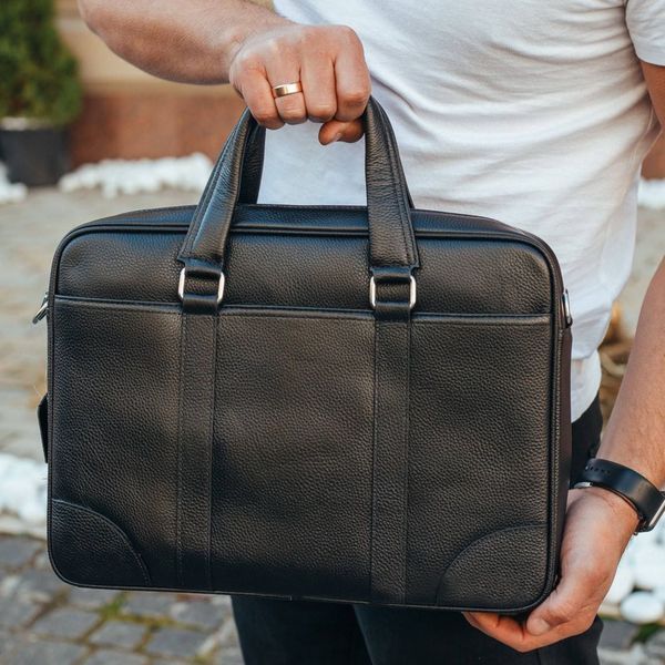 Сумка для документів і ноутбука Tiding Bag (40 x 30 x 8 см) діловий портфель Чорний