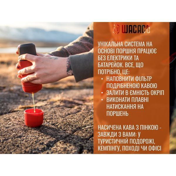 Эспрессо кофеварка Wacaco Nanopresso механическая с чехлом (для молотого кофе) Зеленый