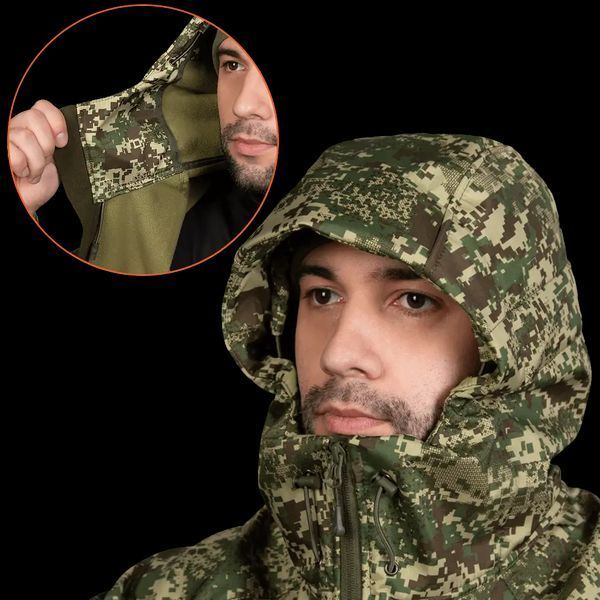 Куртка мужская теплая Stalker SoftShell (7495) Хищник пиксель L