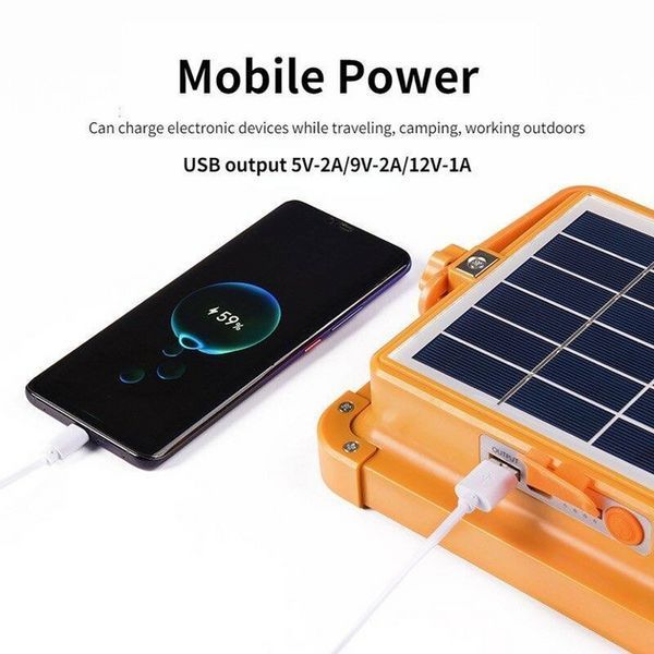 Прожекторний ліхтар D8 12000 mAH на сонячній батареї Power Bank