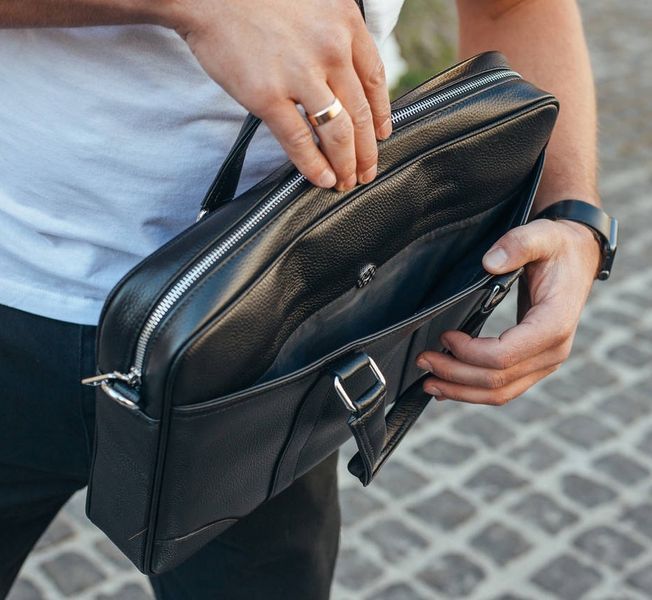 Сумка для документів і ноутбука Tiding Bag (40 x 30 x 8 см) діловий портфель Чорний