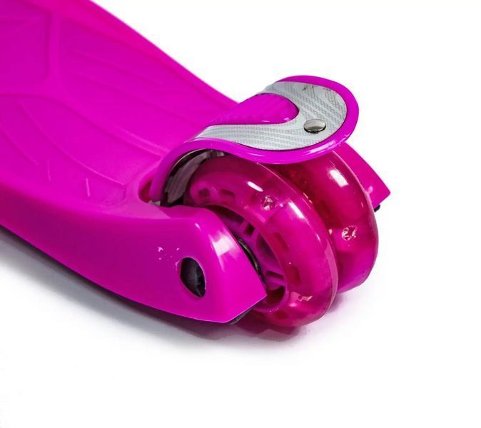 Триколісний самокат Scale Scooter Maxi до 60 кг зі світящимися колесами (Рожевий)