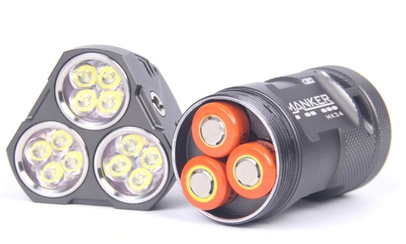 Мощный фонарь Manker MK34 8000lm 12xCree XPG3 + подарок
