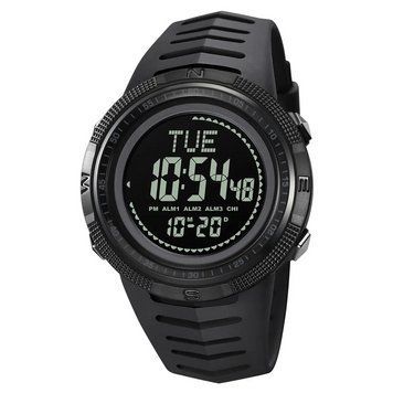 Годинник чоловічий спортивний з компасом Skmei 2147 Compass (Чорний з чорним циферблатом)