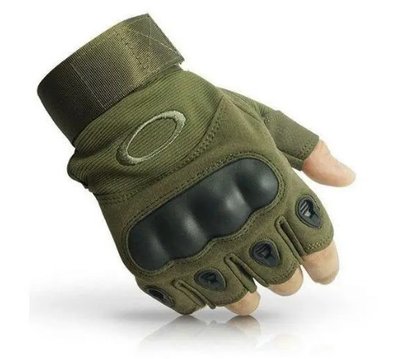 Безпальні мото рукавички із захистом Оливковий M