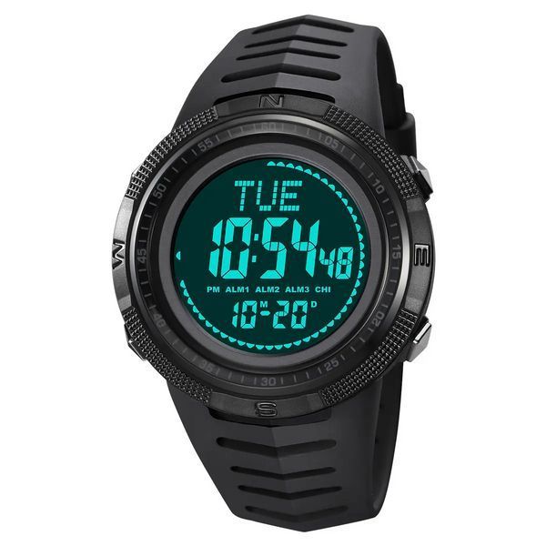 Годинник чоловічий спортивний з компасом Skmei 2147 Compass (Чорний з чорним циферблатом)