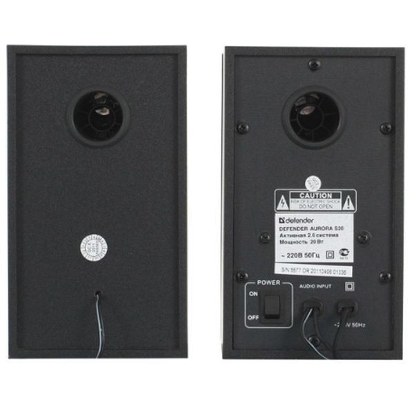 Акустические колонки Defender Aurora S20 (2.0) 2x10W (дерево) Черные