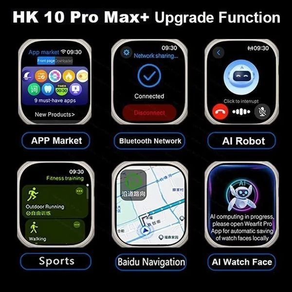 Розумний смарт-годинник HK10 Pro Max Чорний