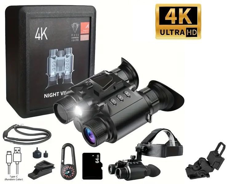 Бінокль нічного бачення Z9158 4K FHD HD 850нм (до 600м у темряві) MicroSD 64GB + кріплення FMA L4G24