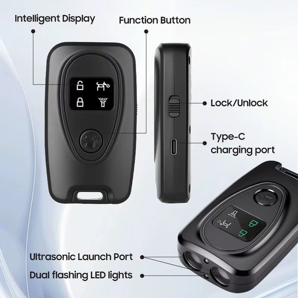 Ультразвуковий відлякувач собак Ultrasonic A7 + ліхтарик Type-C Чорний