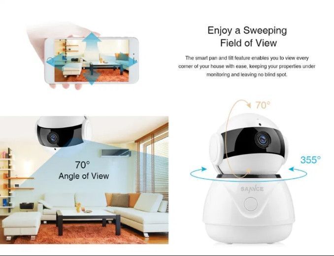 Поворотная камера Sannce Wi-Fi IP HD 1080P Escam Wanscam Оригинал
