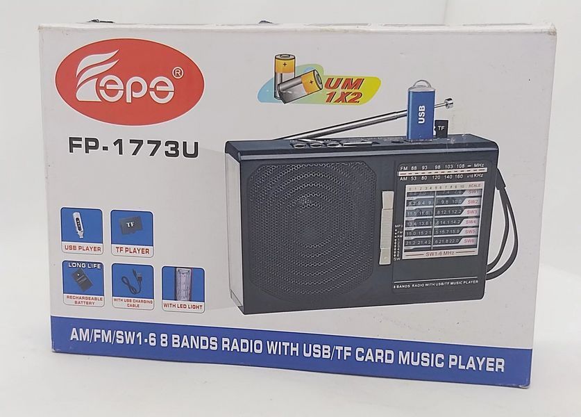 Портативний радіоприймач колонка FP 1773U (USB FM)