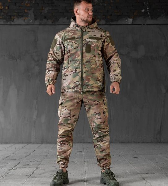 Зимовий тактичний чоловічий костюм Softshell (куртка та штани) Мультикам XL