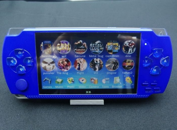 Портативная игровая приставка консоль Psp Х6 4.3" экран 8 ГБ Синий