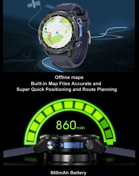 Умные смарт часы Smart Navigation Pro Steel Black с GPS (3 ремешка)
