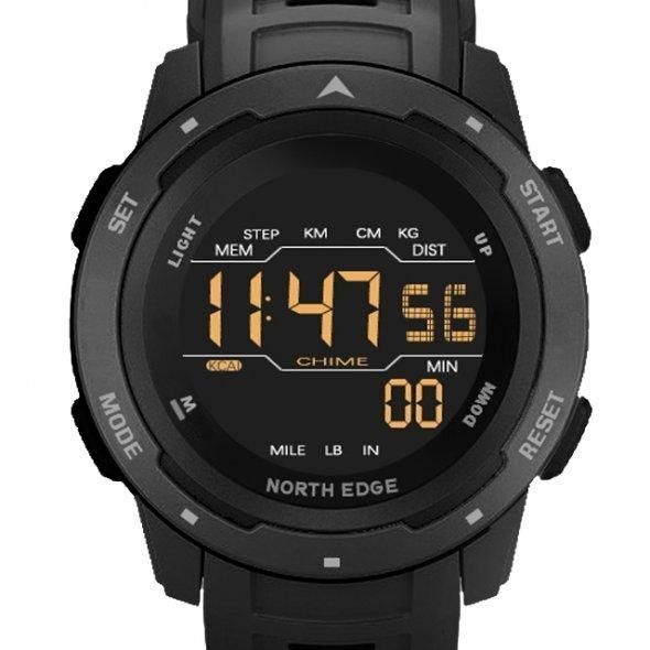Тактичний годинник North Edge Mars Pro Black 5Bar (Чорний)