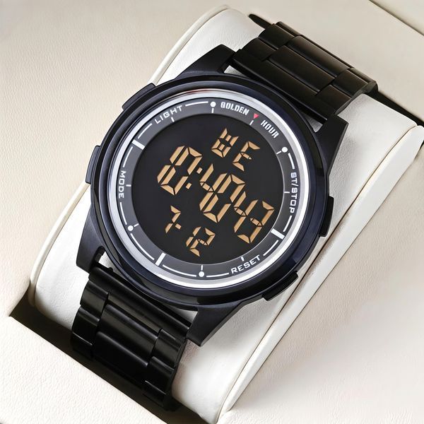 Годинник чоловічий водостійкий тактичний GoldenHour Water Metal Black (2 ремінці)