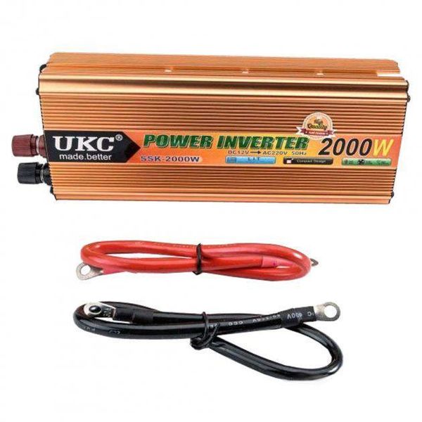 Автомобильный преобразователь напряжения AC/DC UKC SSK-2000W/220В + USB Инвертор