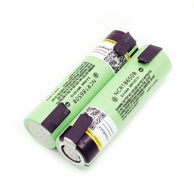 Аккумулятор с никелевыми контактами Panasonic Liitokala NCR18650B 3400mAh 3.7V (с напайками)