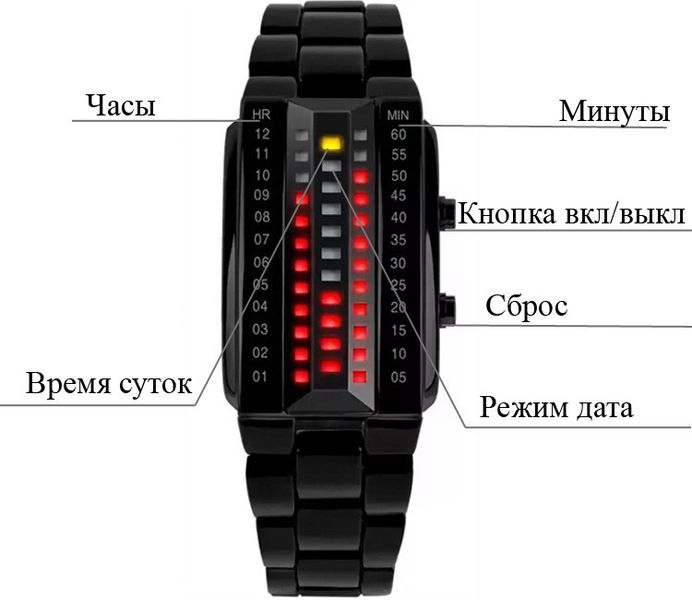 Унікальний бінарний чоловічий годинник Skmei 1035 (Чорний)