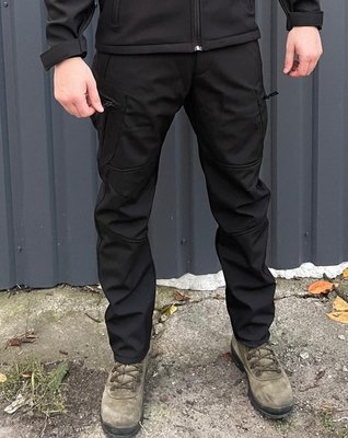 Тактичні теплі штани Softshell Чорний XL