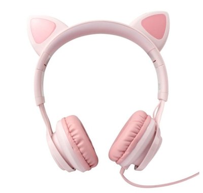 Накладні навушники Hoco W36 Cat ear headphones + мікрофон Рожевий