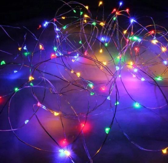 Гирлянда штора Роса 8х1.5м микродиод 600 Led лампочек, 40 нитей 220В (Мульти свет)