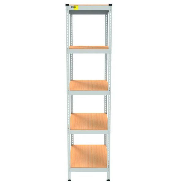 Металевий стелаж Emby Light Series (розмір 2100х450x450мм) 5 полиць ДСП до 100кг Білий