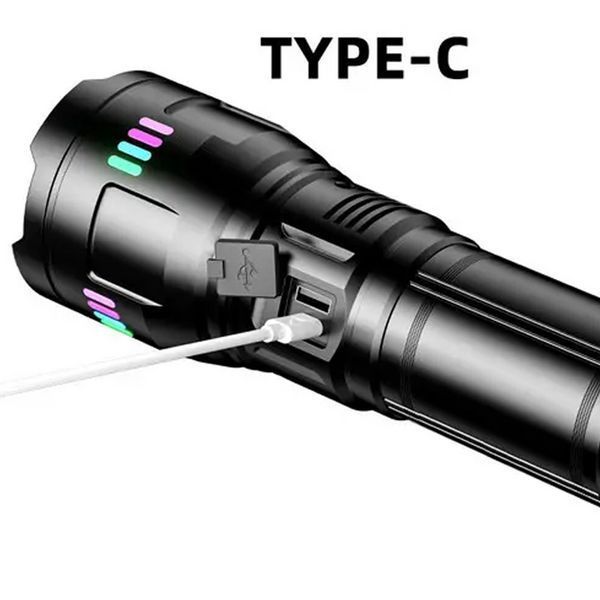 Ручний ліхтар G02-PM-50TG із зумом +Type-C + PowerBank (4х18135) 5 режимів