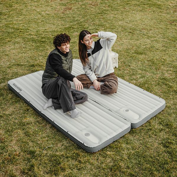 Матрас надувной одинарный Naturehike CNK2450WS034 (95 мм) с мешком для надувания Белый