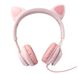 Накладные наушники Hoco W36 Cat ear headphones + микрофон Розовый