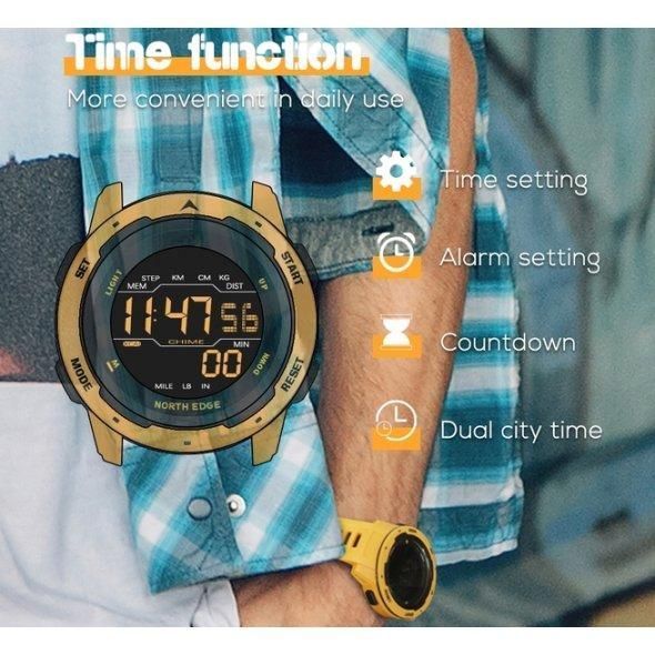 Тактичний годинник North Edge Mars Pro Yellow 5Bar