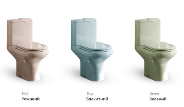 Комплект Compact RAK Ceramics (унитаз бачок крышка АВС) Голубой