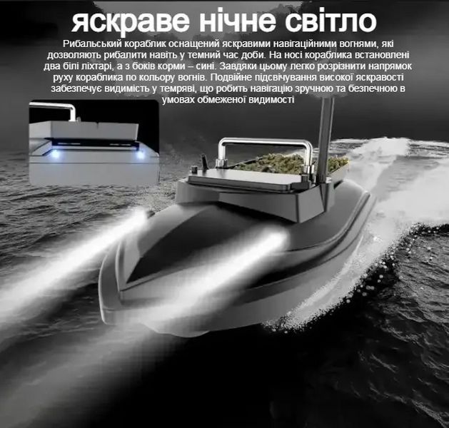 Карповий кораблик V-050 акумулятор 12000 mAh для прикорму Камуфляж