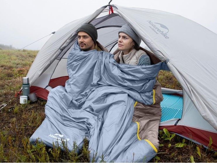 Надлегкий спальний мішок Naturehike LW180 NH21MSD09 Правий (розмір М) Коричневий