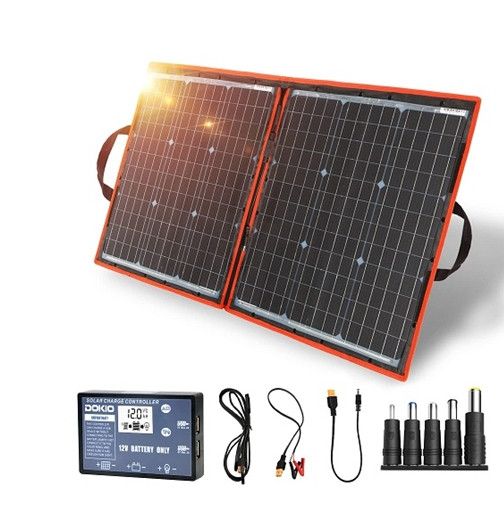 Солнечное зарядное устройство Solar panel 80W (2xUSB + Type-C) 20В-выход + зарядка автомобильного АКБ