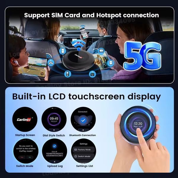 FM-трансмиттер CarlinKit Tbox Ultra v.3 SM6350 8/128 Android 15+ беспроводной CarPlay и Android Auto