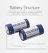 Акумулятор Keeppower 16340 RCR123A Li-ion 3.0 В 860 mAh з microUSB (Синій з білим)