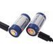 Акумулятор Keeppower 16340 RCR123A Li-ion 3.0 В 860 mAh з microUSB (Синій з білим)